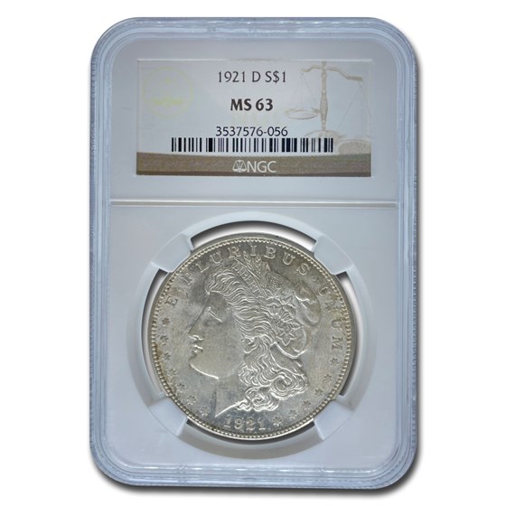 1921-D Morgan Dollar MS-63 NGC 1921-D Morgan Dollar MS-63 NGC